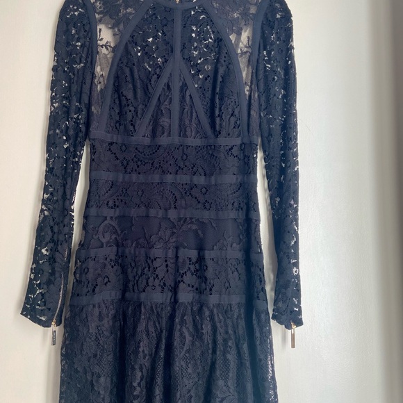 Elie Saab Black Long Sleeve Lace Gown - Picture 6 of 10